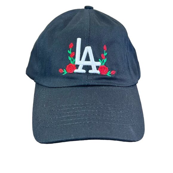 LA Black rose Baseball cap with adjustable Streetwear South City of Angels Y2K - Picture 4 of 15